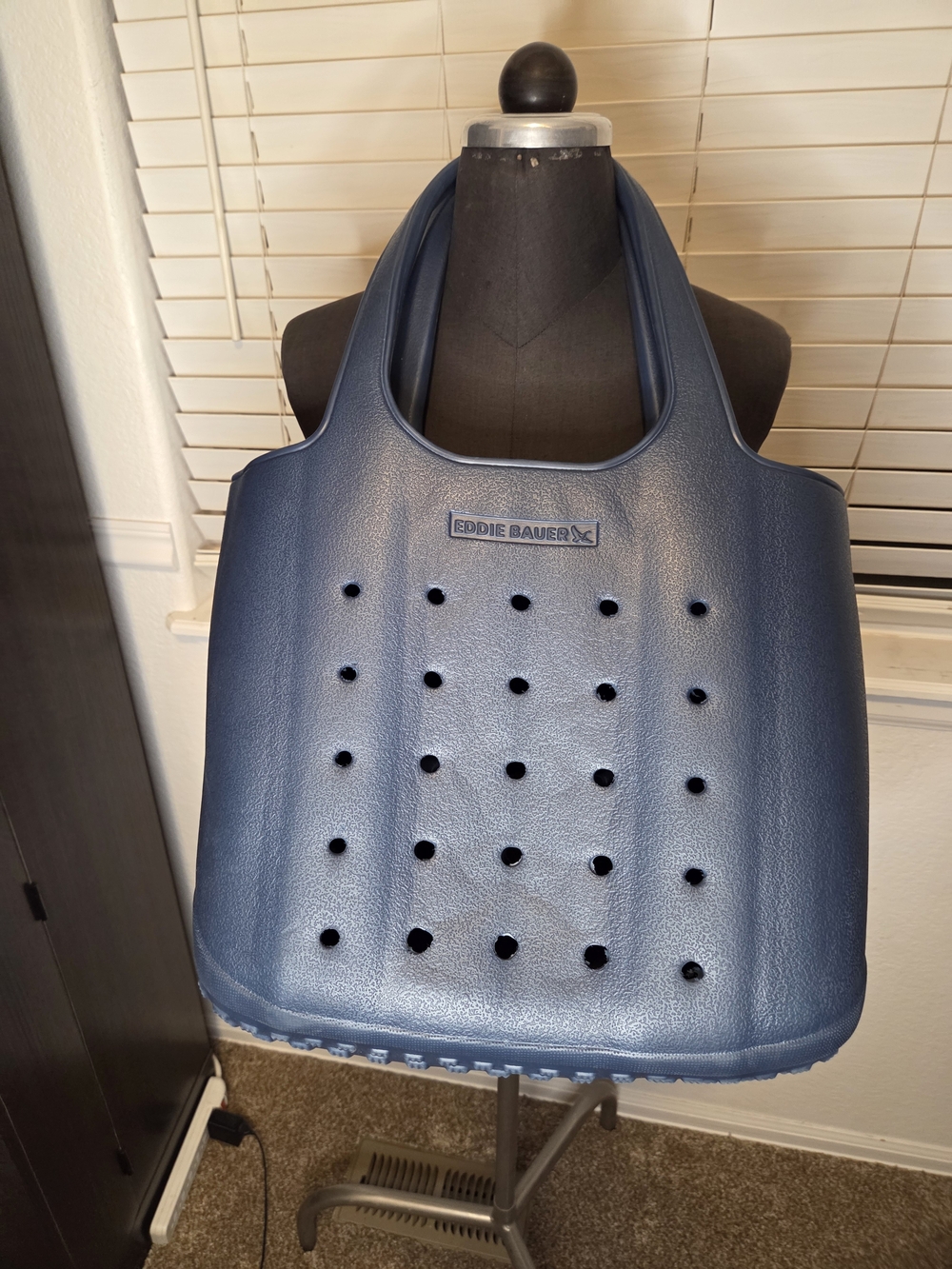 Eddie Bauer Navy Blue Perforated Tote Bag